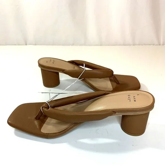 A New Day Womens Elvie Sandal Pump Brown Tan Slip On Comfort - Picture 7 of 10